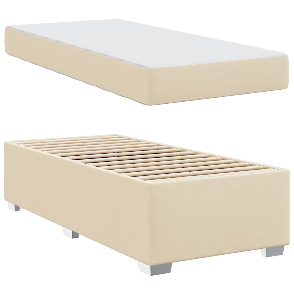 Struttura del letto con materasso Crema 90 x 200 cm Tessuto | homemem39