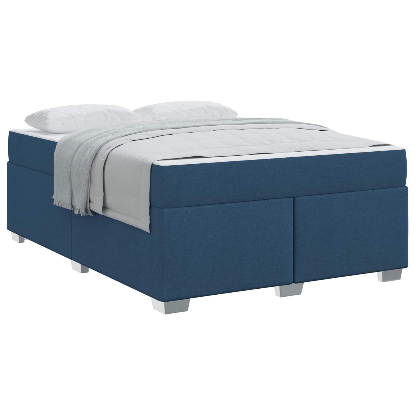 Struttura del letto con materasso Blu 140 x 200 cm Tessuto | homemem39