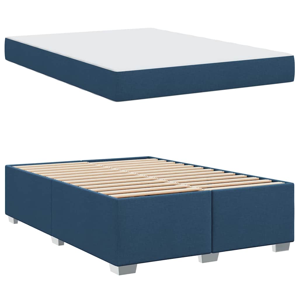 Struttura del letto con materasso Blu 140 x 200 cm Tessuto | homemem39