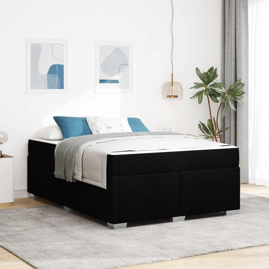 Struttura del letto con materasso Nero 160 x 200 cm Tessuto
