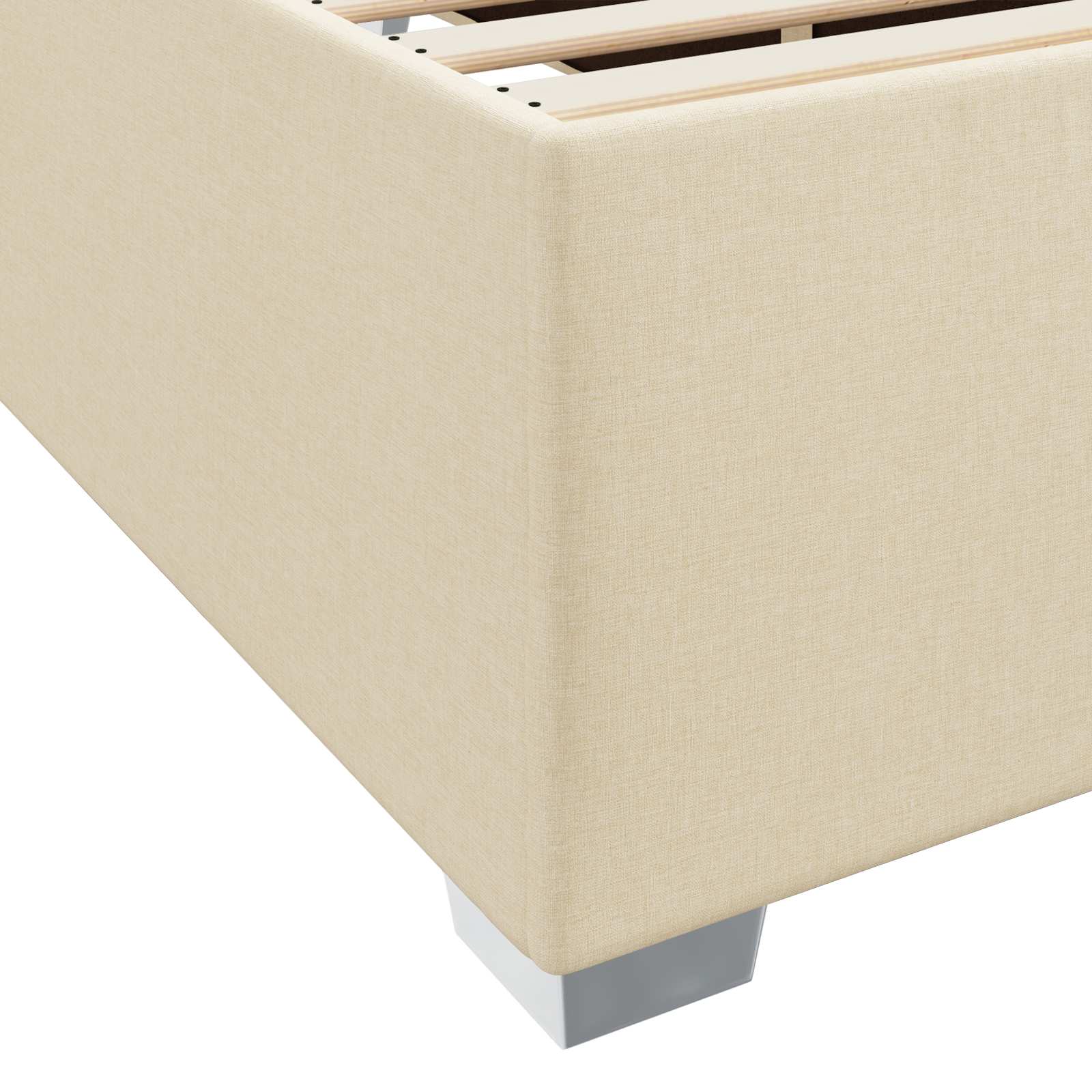 Struttura del letto con materasso Crema 160 x 200 cm Tessuto | homemem39