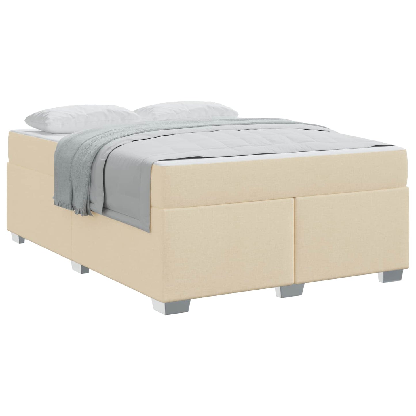 Struttura del letto con materasso Crema 160 x 200 cm Tessuto | homemem39