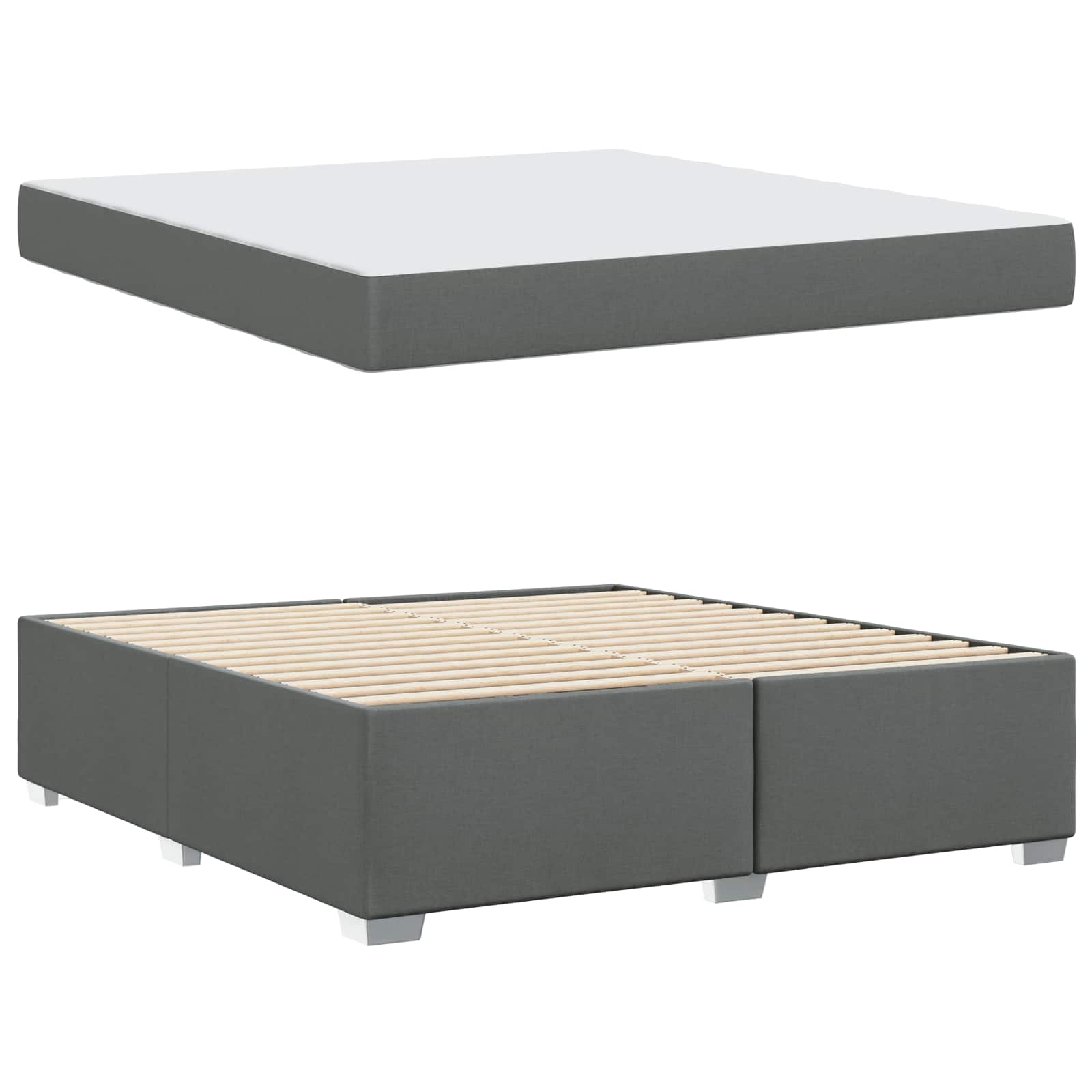 Struttura del letto Grigio scuro 180 x 200 cm Tessuto | homemem39