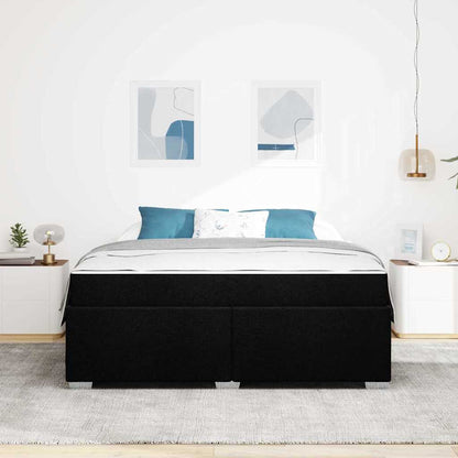 Struttura del letto con materasso Nero 180 x 200 cm Tessuto | homemem39