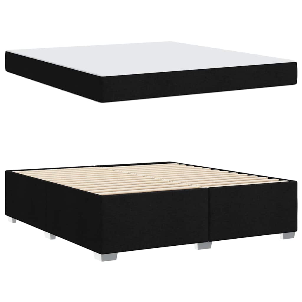 Struttura del letto con materasso Nero 180 x 200 cm Tessuto | homemem39