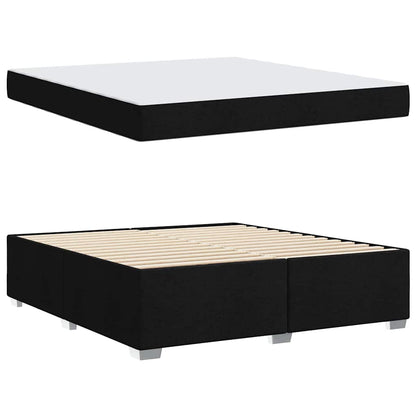 Struttura del letto con materasso Nero 180 x 200 cm Tessuto | homemem39