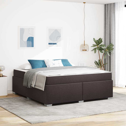 Struttura del letto Marrone scuro 180 x 200 cm Tessuto