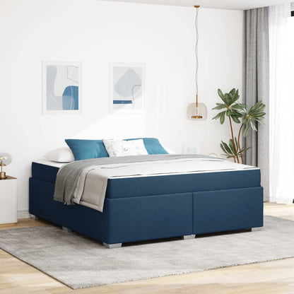 Struttura del letto con materasso Blu 180 x 200 cm Tessuto | homemem39