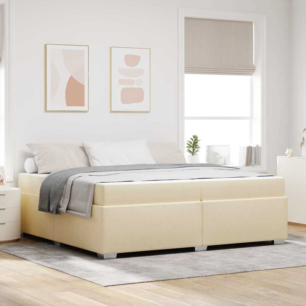 Struttura del letto Crema 200 x 200 cm Tessuto