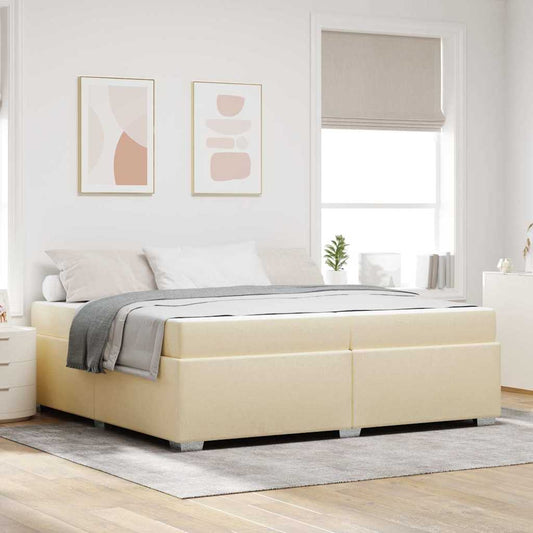 Struttura del letto Crema 200 x 200 cm Tessuto