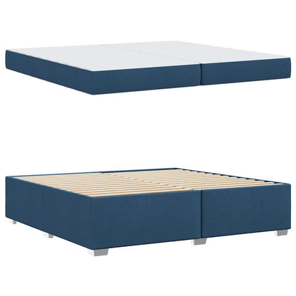 Struttura del letto con materasso Blu 200 x 200 cm Tessuto | homemem39