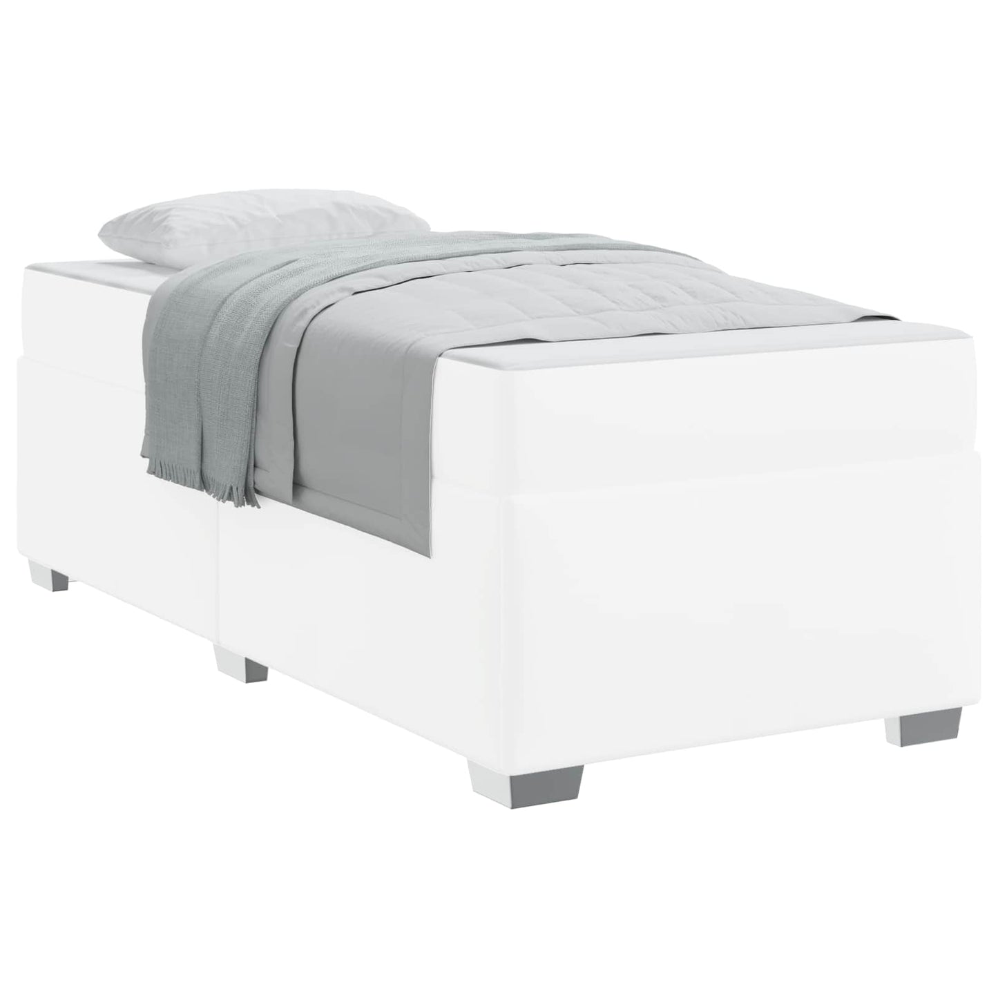 Struttura del letto con materasso Bianco 90 x 190 cm Tessuto