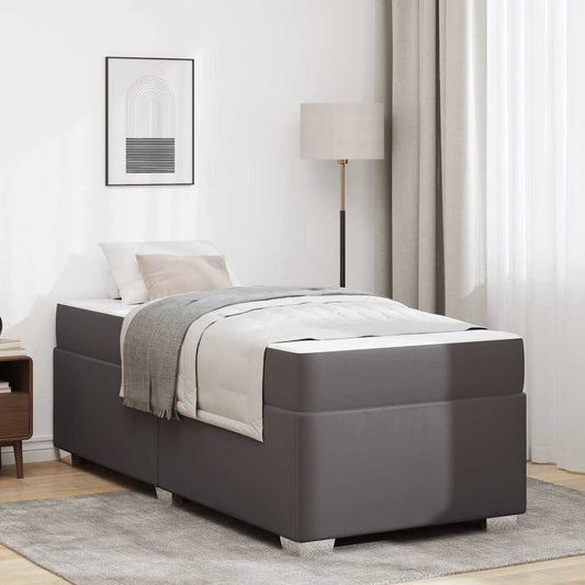 Struttura del letto Grigio 90 x 200 cm Pelle sintetica - homemem39