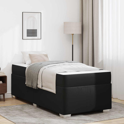 Struttura del letto con materasso Nero 100 x 200 cm Tessuto | homemem39