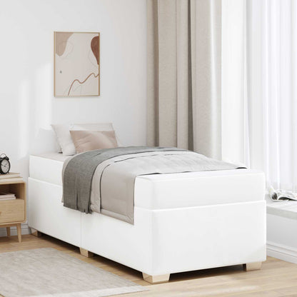 Struttura del letto con materasso Bianco 100 x 200 cm Tessuto | homemem39