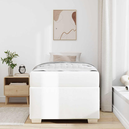Struttura del letto con materasso Bianco 100 x 200 cm Tessuto | homemem39