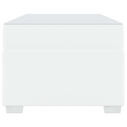 Struttura del letto con materasso Bianco 100 x 200 cm Tessuto | homemem39