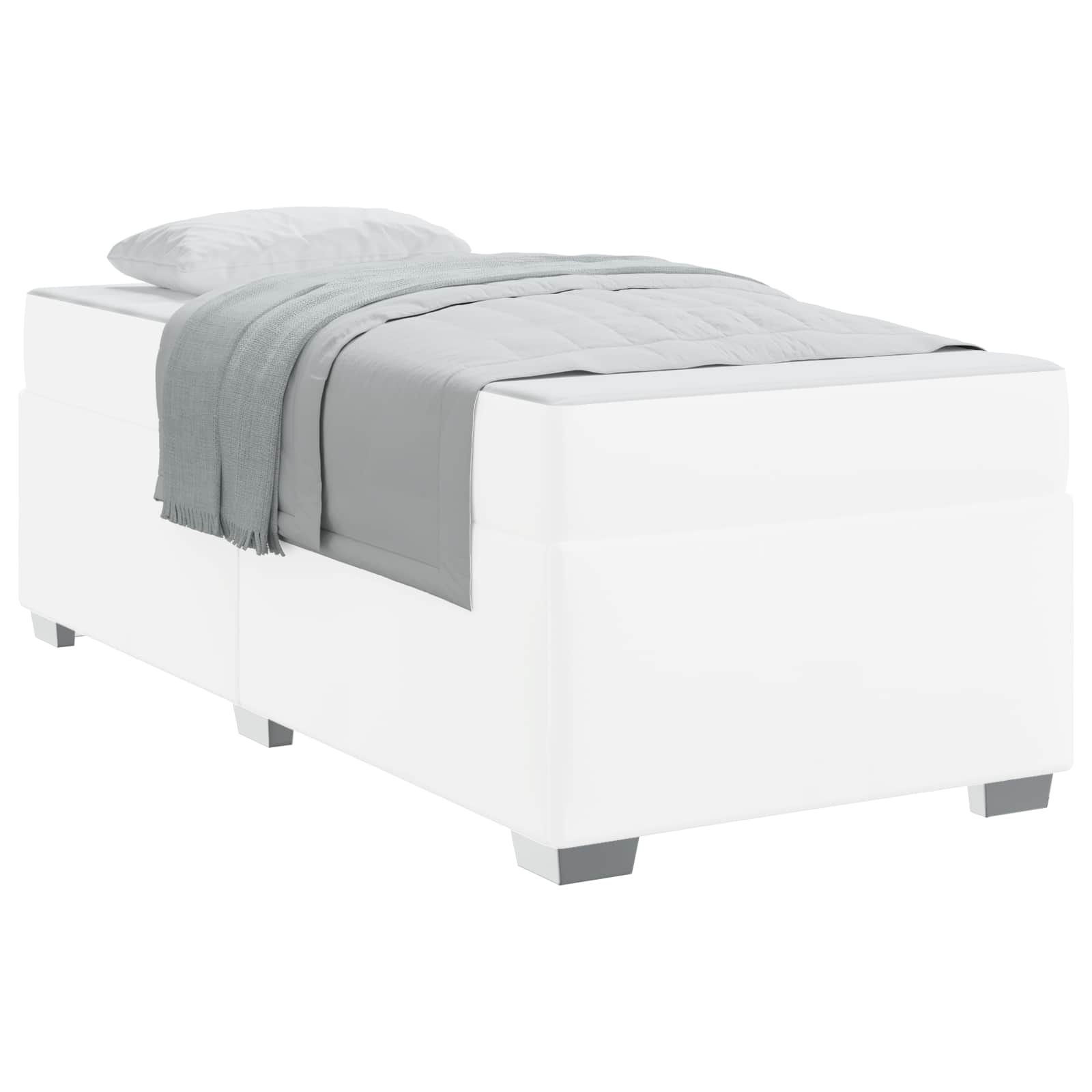 Struttura del letto con materasso Bianco 100 x 200 cm Tessuto | homemem39