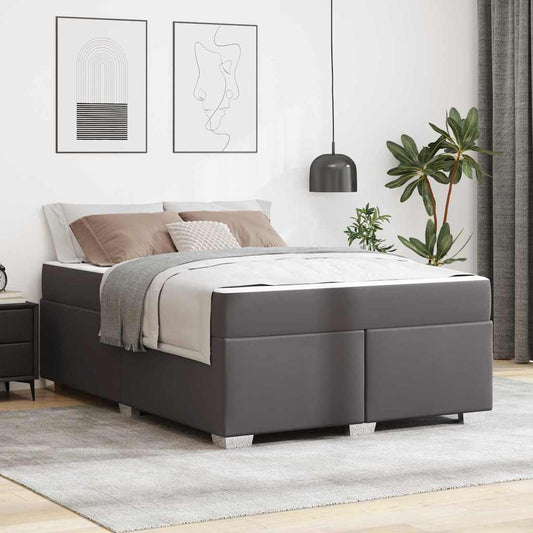 Struttura del letto Grigio 140 x 200 cm Pelle sintetica