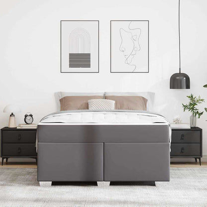 Struttura del letto Grigio 140 x 200 cm Pelle sintetica