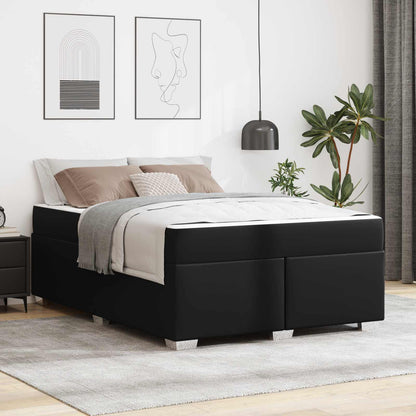 Struttura del letto con materasso Nero 160 x 200 cm Tessuto | homemem39