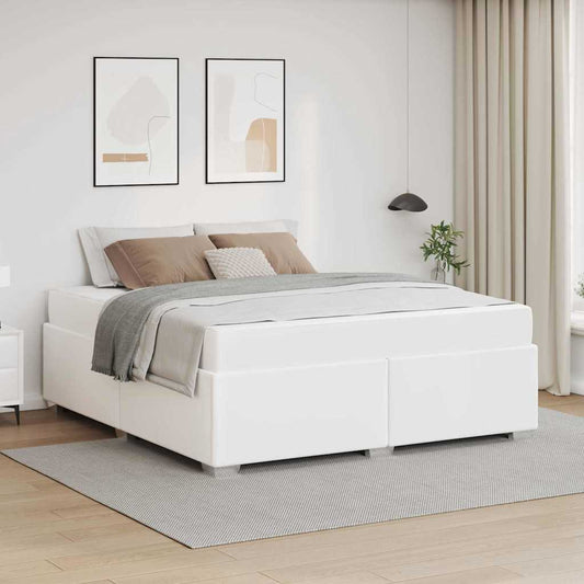 Struttura del letto Bianco 160 x 200 cm Pelle sintetica
