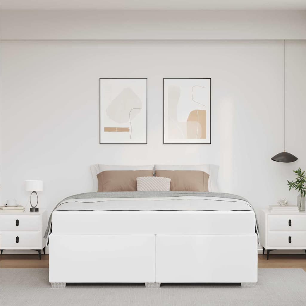 Struttura del letto Bianco 160 x 200 cm Pelle sintetica - homemem39