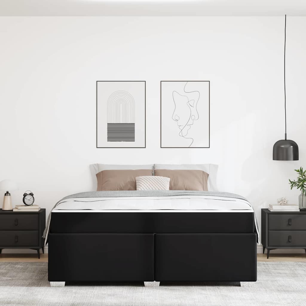 Struttura del letto Nero 180 x 200 cm Pelle sintetica - homemem39