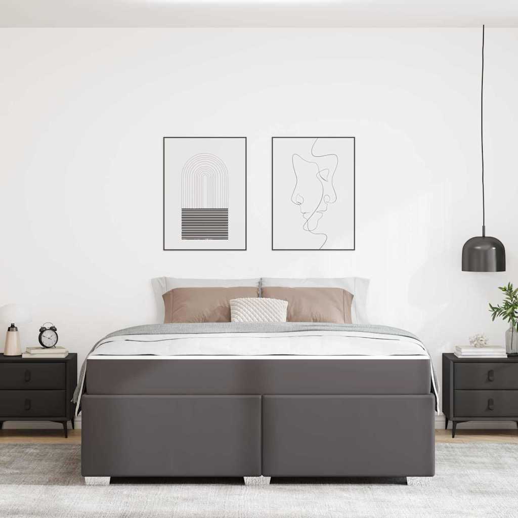 Struttura del letto Grigio 180 x 200 cm Pelle sintetica - homemem39
