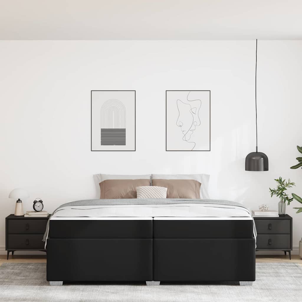 Struttura del letto con materasso Nero 200 x 200 cm Tessuto