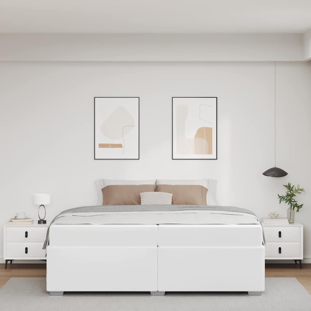 Struttura del letto Bianco 200 x 200 cm Pelle sintetica