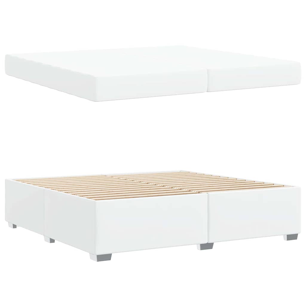 Struttura del letto Bianco 200 x 200 cm Pelle sintetica