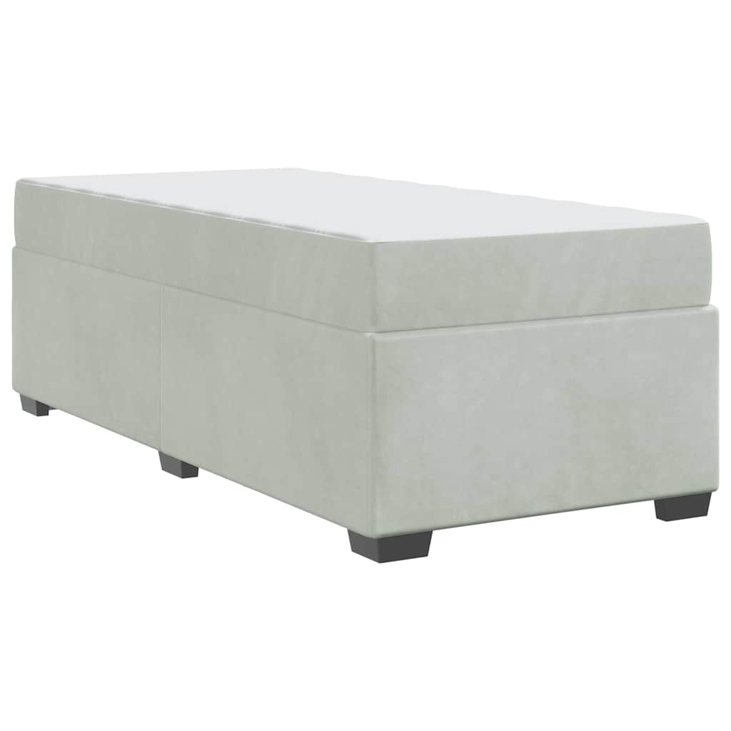 Struttura letto con materasso Grigio chiaro 80 x 200 cm Velluto - homemem39