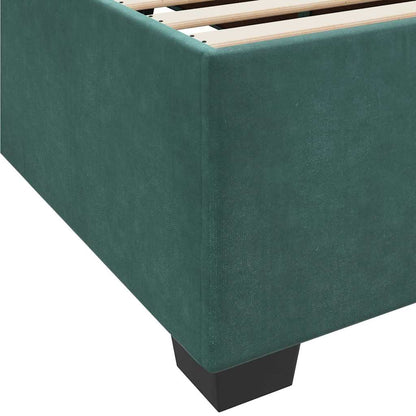 Struttura letto con materasso Verde scuro 80 x 200 cm Velluto