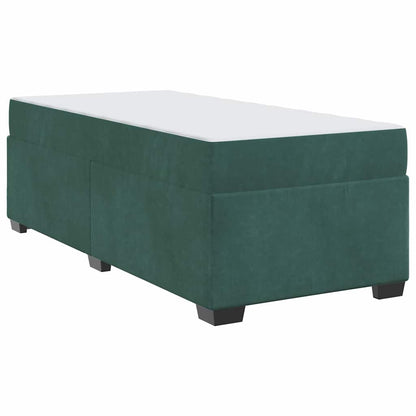 Struttura letto con materasso Verde scuro 80 x 200 cm Velluto
