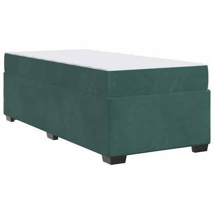 Struttura letto con materasso Verde scuro 80 x 200 cm Velluto