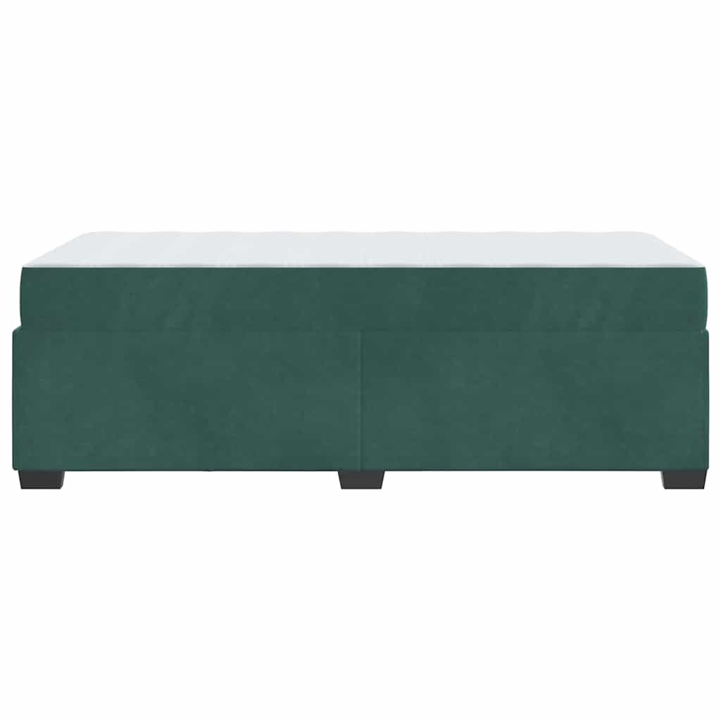 Struttura letto con materasso Verde scuro 80 x 200 cm Velluto