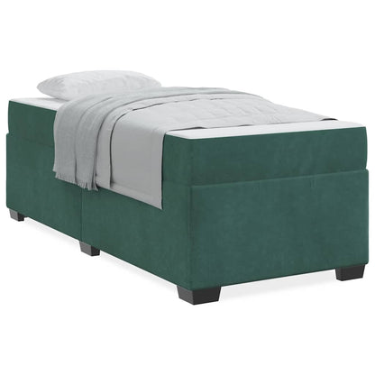 Struttura letto con materasso Verde scuro 80 x 200 cm Velluto