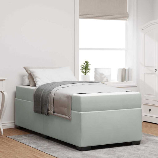 Struttura letto con materasso Grigio chiaro 90 x 190 cm Velluto - homemem39