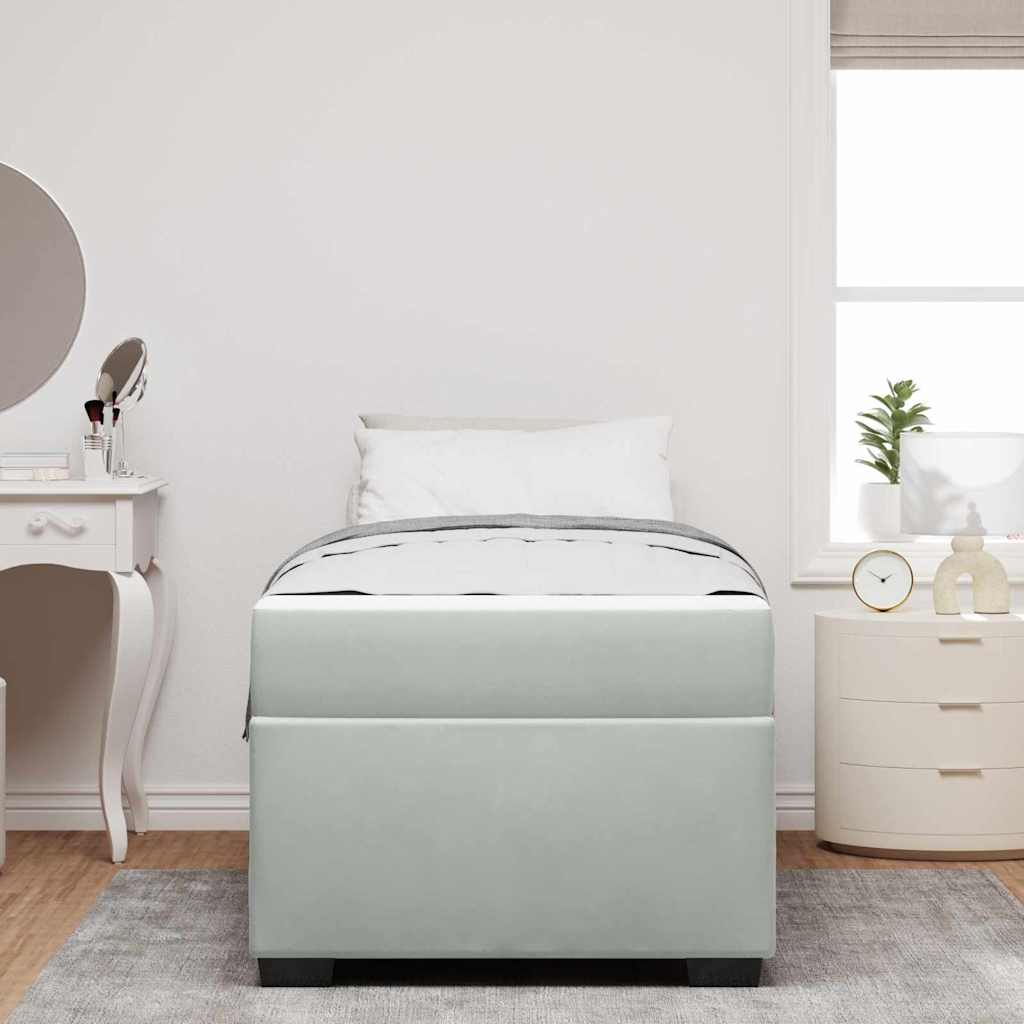 Struttura letto con materasso Grigio chiaro 90 x 190 cm Velluto - homemem39