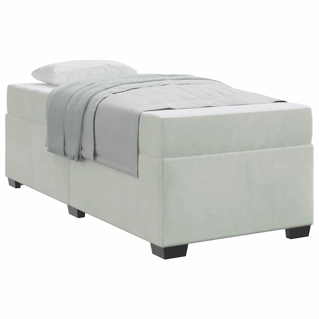 Struttura letto con materasso Grigio chiaro 90 x 190 cm Velluto - homemem39