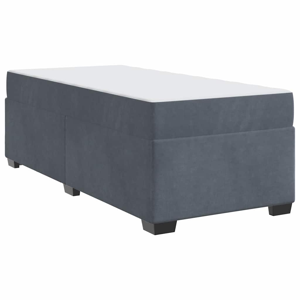 Struttura letto con materasso Grigio scuro 90 x 200 cm Velluto