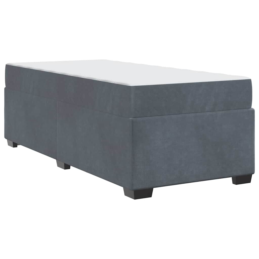 Struttura letto con materasso Grigio scuro 90 x 200 cm Velluto