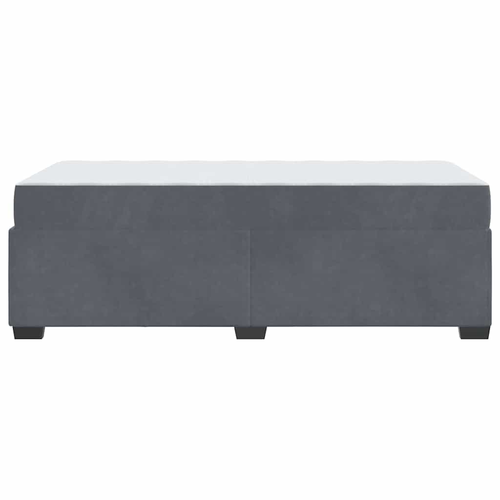 Struttura letto con materasso Grigio scuro 90 x 200 cm Velluto