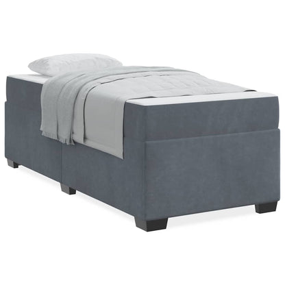Struttura letto con materasso Grigio scuro 90 x 200 cm Velluto