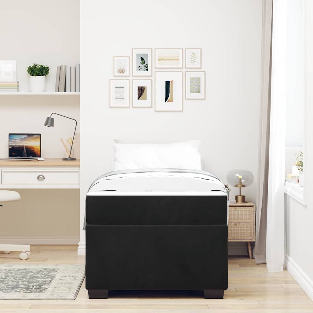 Struttura letto con materasso Nero 100 x 200 cm Velluto