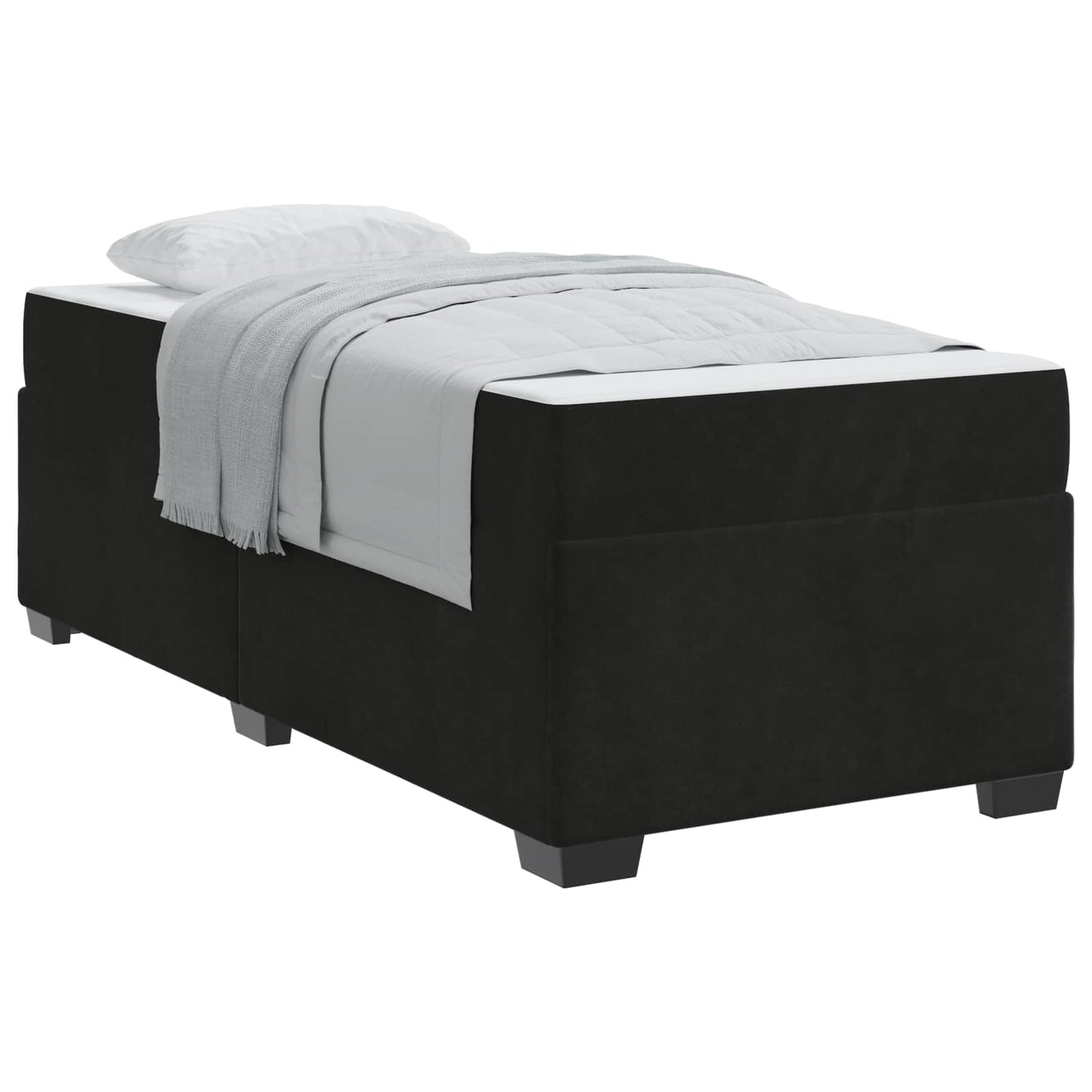 Struttura del letto con materasso Nero 100 x 200 cm Tessuto | homemem39