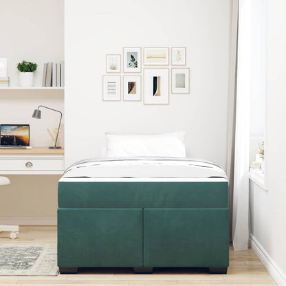 Struttura letto con materasso Verde scuro 120 x 190 cm Velluto - homemem39