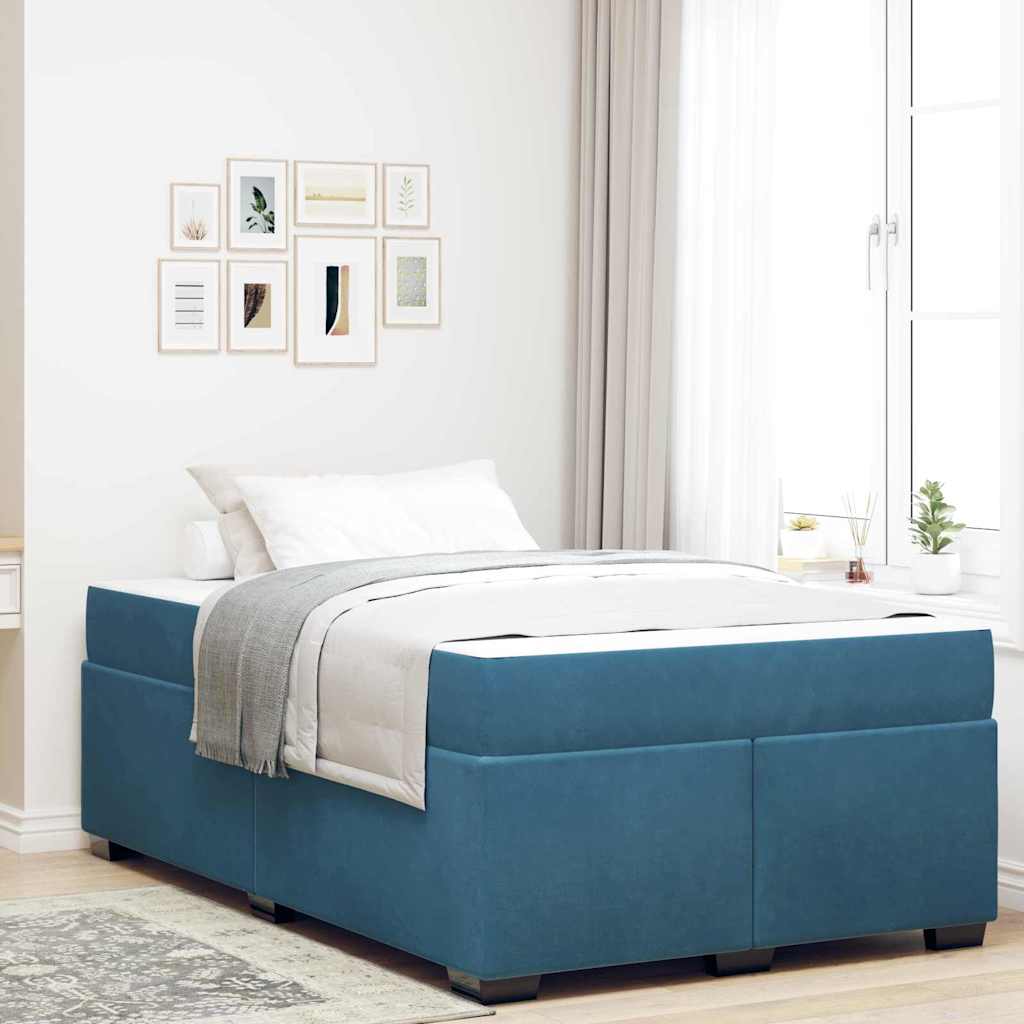 Struttura letto con materasso Blu scuro 120 x 190 cm Velluto - homemem39