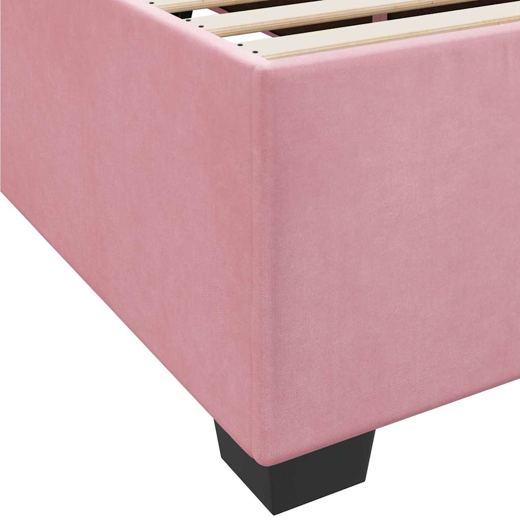 Struttura letto con materasso Rosa 120 x 190 cm Velluto
